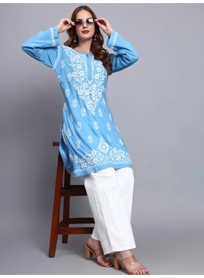 الايا كرتي نسائي مطرز يدوياً شكنكاري من المودال - AL3702