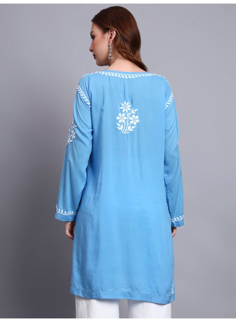 الايا كرتي مودال مطرز يدويًا بتطريز شيكانكاري للنساء - Image 2