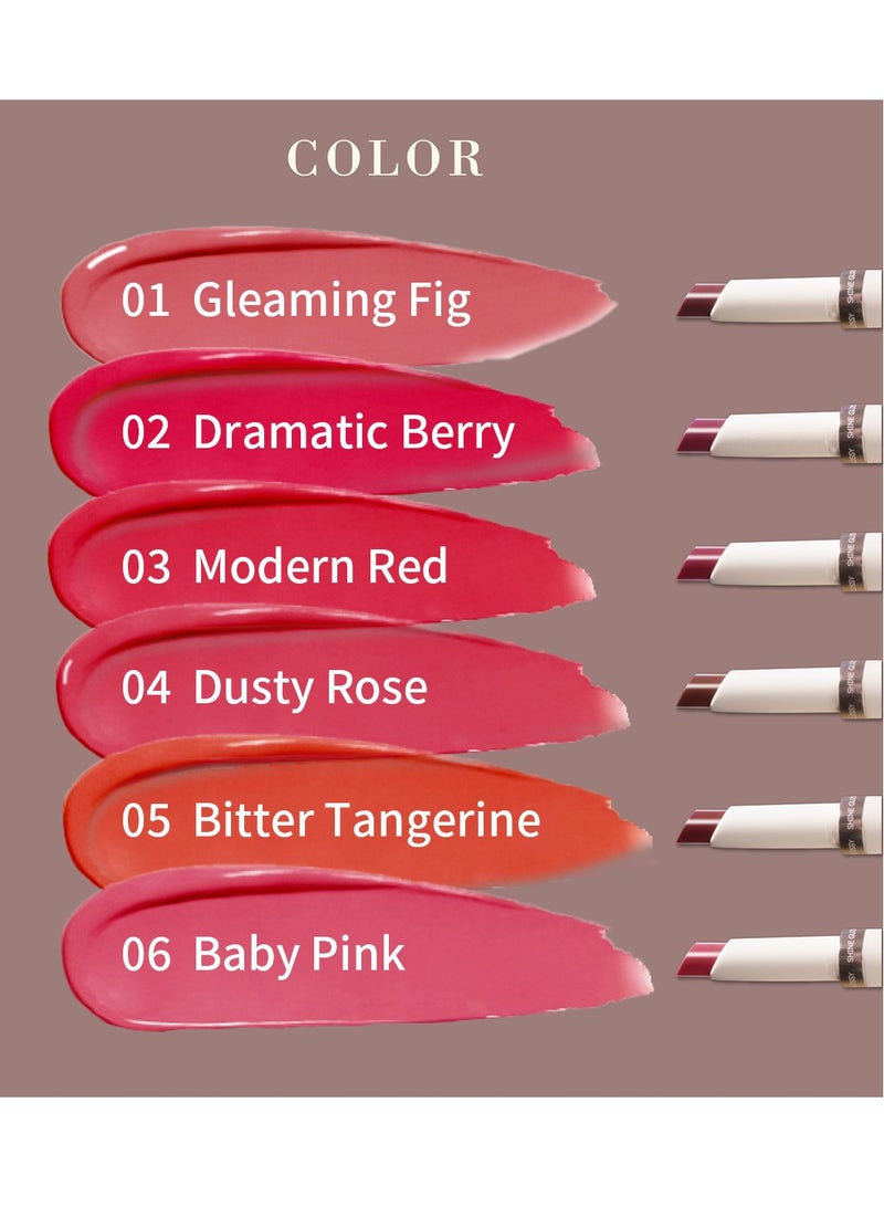 MilleFee MilleFée Glow Lips Luster Lipstick for Anti-Falling & Highly Moisturizing Sparkling Finish-01 Gleaming Fig - Image 5