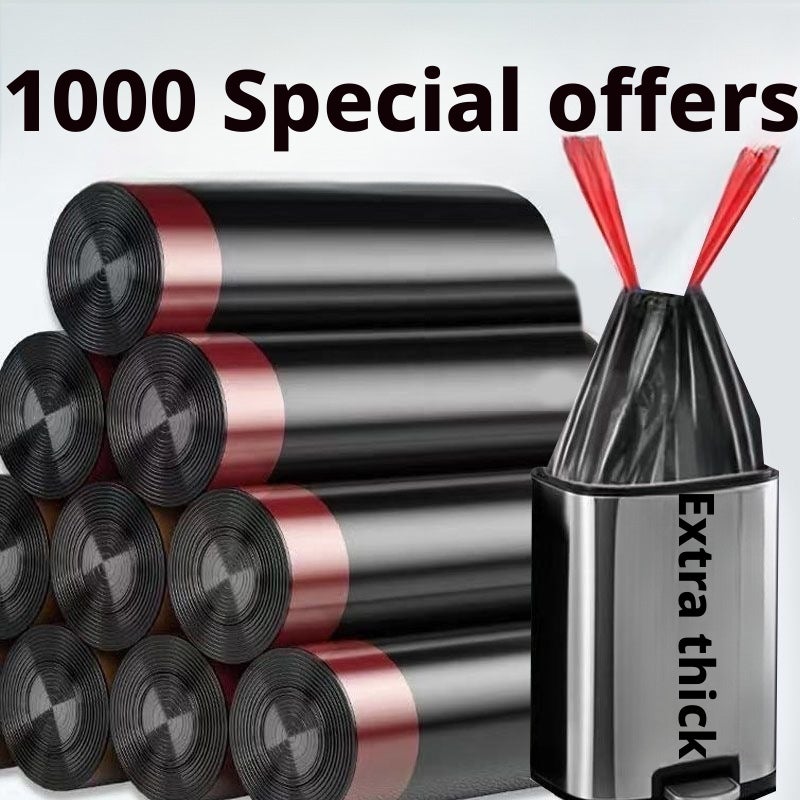 أكياس قمامة سوداء بسحاب سميكة إضافية، 100 قطعة - Image 1