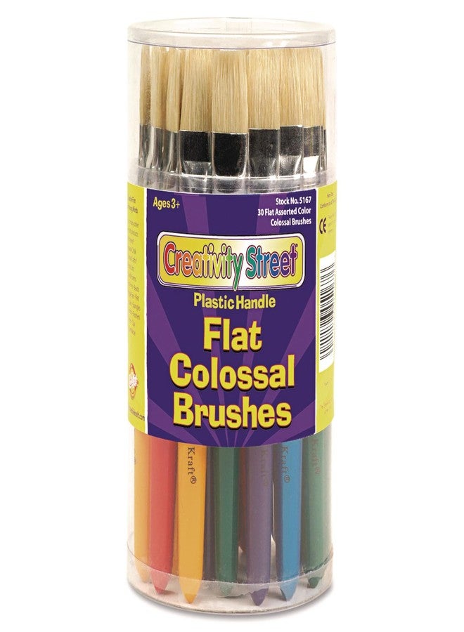 Chenille Kraft Creativity Street 5167 Colossal Brush, Natural Bristle, Flat, 30/Set