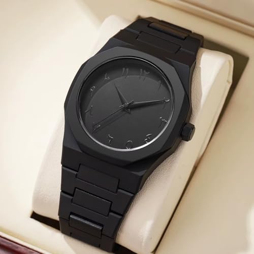 CERO Modern Arabic Numeral Watch with Polycarbonate Band, Octagonal Case, Analogue Display for Man and Women(Black-White) - Image 4