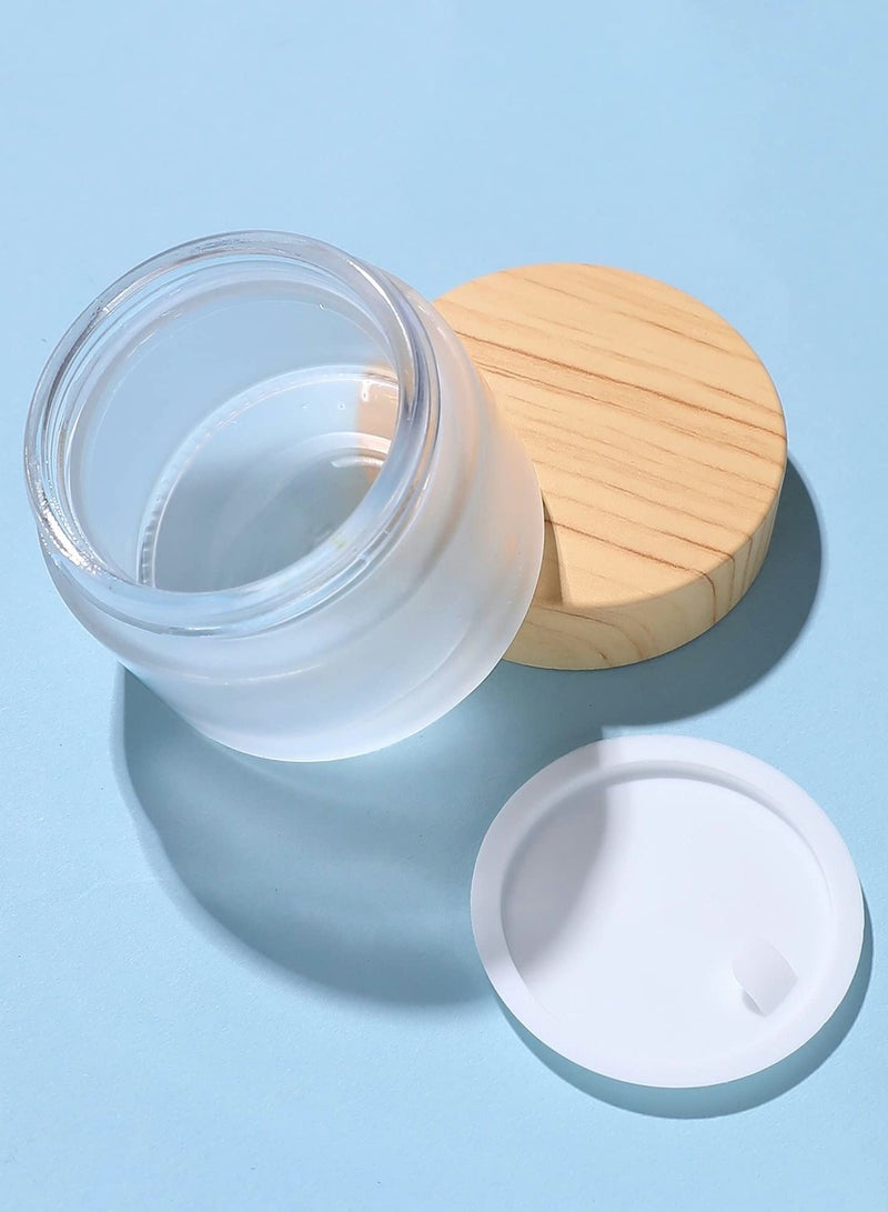 KASTWAVE Glass Cosmetic Containers with lids, Round Frosted Cosmetic Jars (4 PACK 50ML) - Image 2