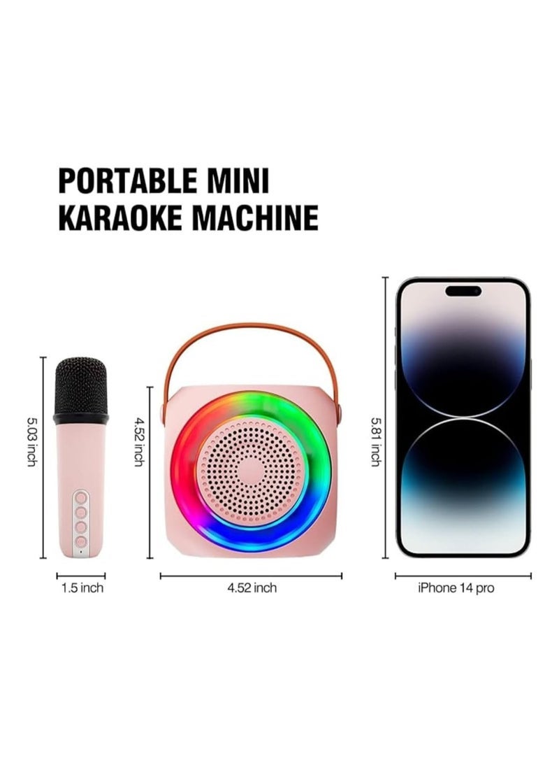 ELTRAZONE Karaoke Machine, Portable Bluetooth Speaker with 2 Wireless Mics, LED Lights, Perfect Gifts for Girls Boys Family Bluetooth 5.0, TF Card, USB, AUX-in, Compact, Powerful Sound, Fun Party Light Mod  - Image 3