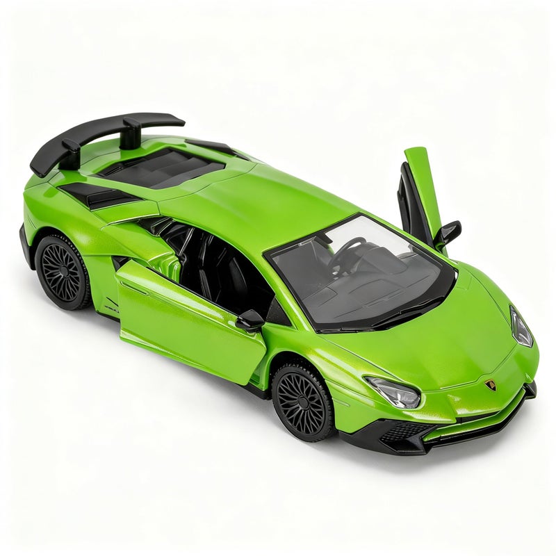 TGRCM-CZ 1/36 Scale Lamborghini Aventador LP700-4 Casting Car Model, Zinc Alloy Toy Car for Kids, Pull Back Vehicles Toy Car for Toddlers Kids Boys Girls Gift (Green) - Image 1