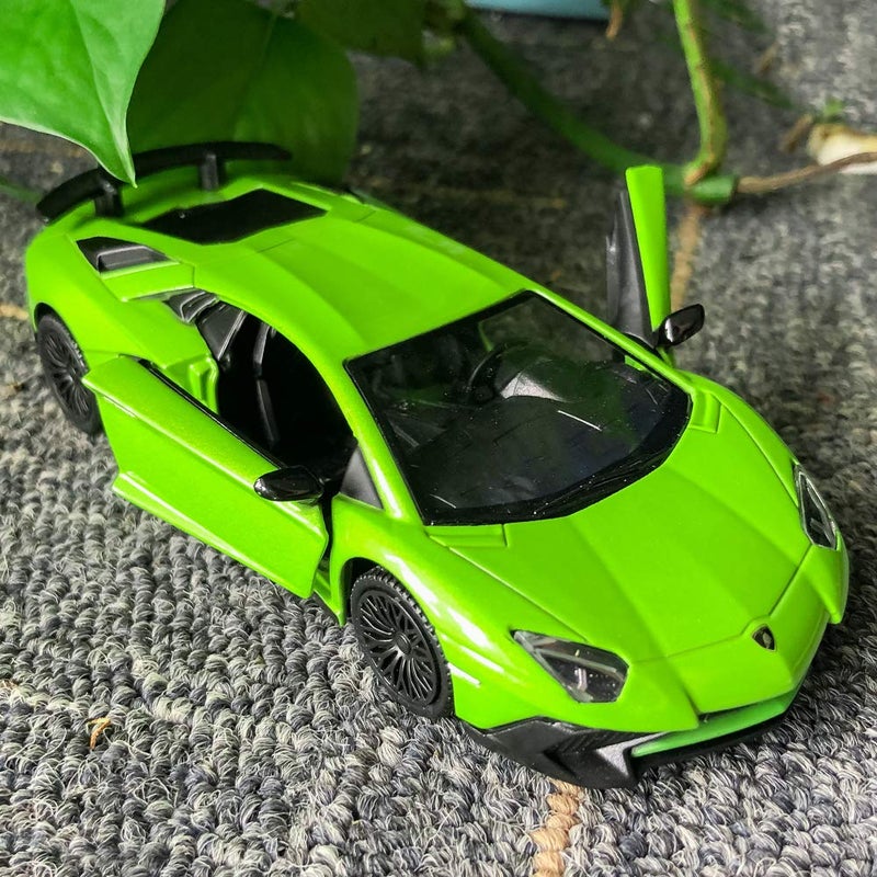 TGRCM-CZ 1/36 Scale Lamborghini Aventador LP700-4 Casting Car Model, Zinc Alloy Toy Car for Kids, Pull Back Vehicles Toy Car for Toddlers Kids Boys Girls Gift (Green) - Image 5