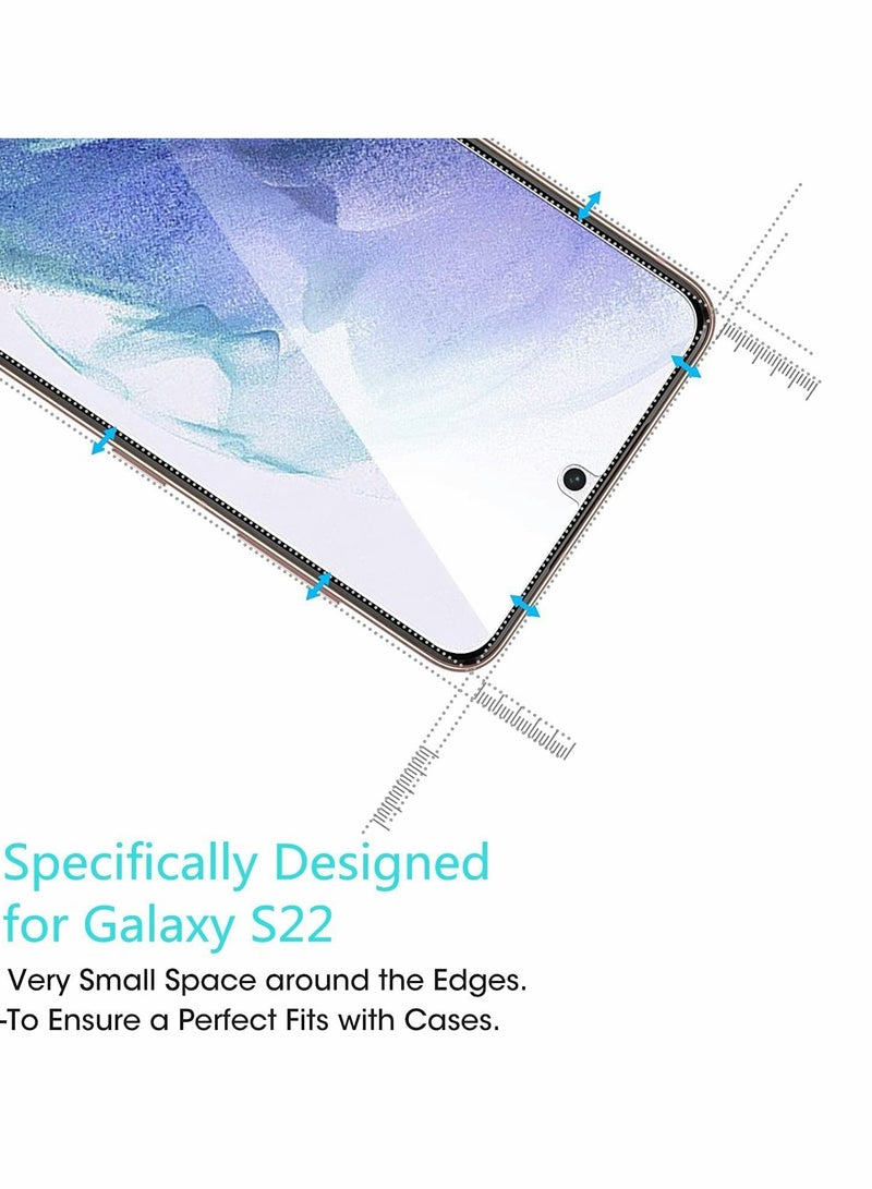 KASTWAVE for Galaxy S22 Screen Protector [2 +2 Pack] 2 Pcs Full Coverage Tempered Glass Film with 2 Pcs Camera Lens Protector 9H Hardness Fingerprint Unlock Ultra Thin HD Clear for Samsung Galaxy S22(6.1") - Image 4