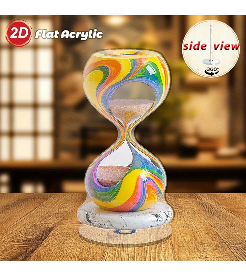 Model A Acrylic Hourglass Desktop Decor Colorful No Electricity Office Home Rotating Surface - Image 2