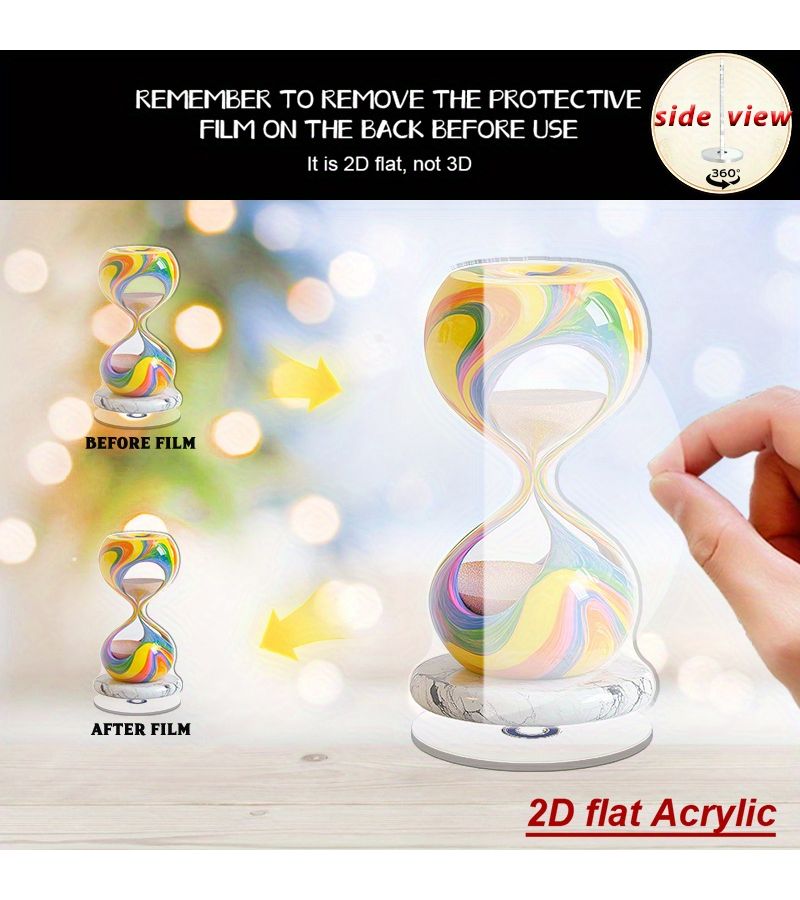 Model A Acrylic Hourglass Desktop Decor Colorful No Electricity Office Home Rotating Surface - Image 5