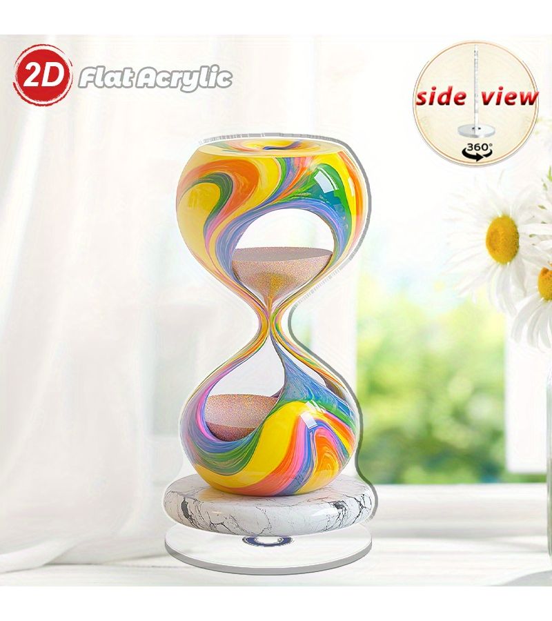 Model A Acrylic Hourglass Desktop Decor Colorful No Electricity Office Home Rotating Surface - Image 4