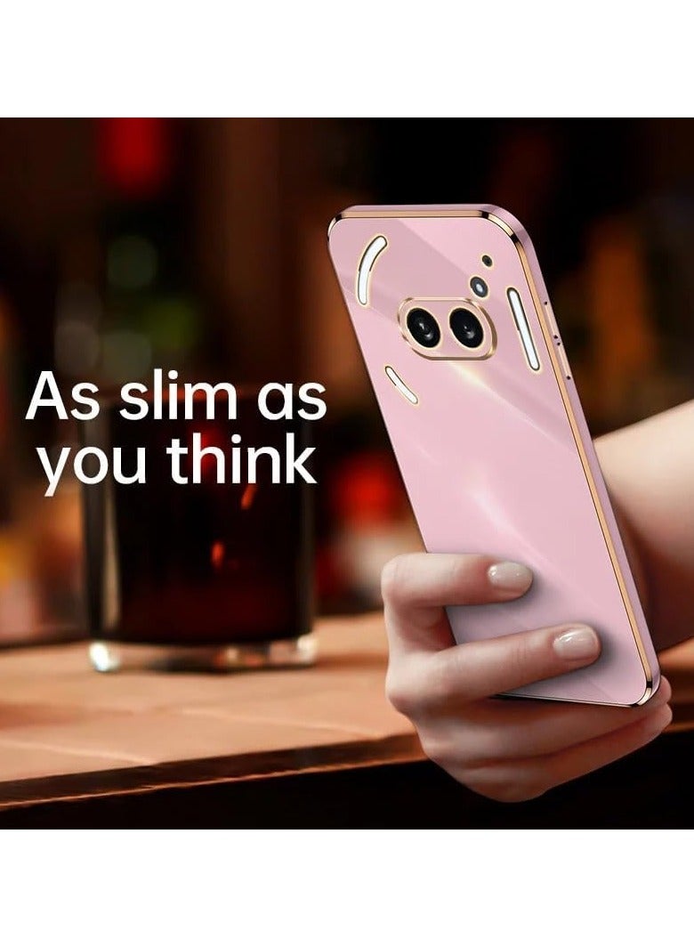 غطاء متوافق مع هاتف Nothing Phone (2a) Plus 5G، غلاف هاتف مرن من TPU مع إطار مغطى بطبقة معدنية، يوفر حماية فائقة النحافة مع حاجز مضاد للصدمات. - Image 2