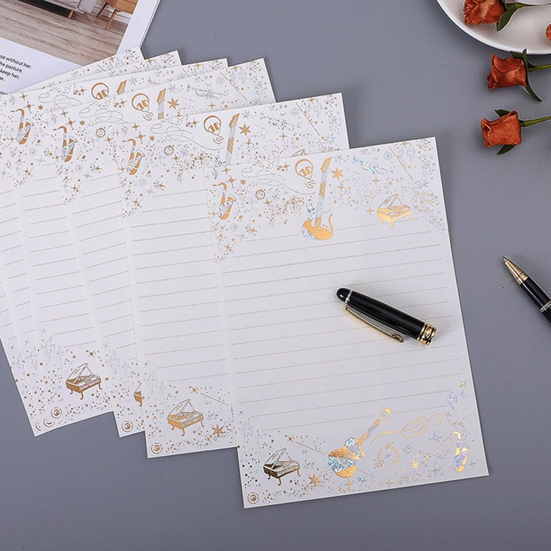 Handwriting Paper Kit with Stamped Patterns for Expressing Emotions, Practical and Stylish - Image 4