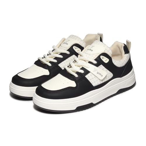 YOHO UrbanDash Sneakers for Woman | Strong Grip, Thick Laces, Cushioned Insoles | Comfortable & Stylish for Everyday Use Shoes for Woman/Girls/Ladies -0736 | Noir - UK 4 - Image 1