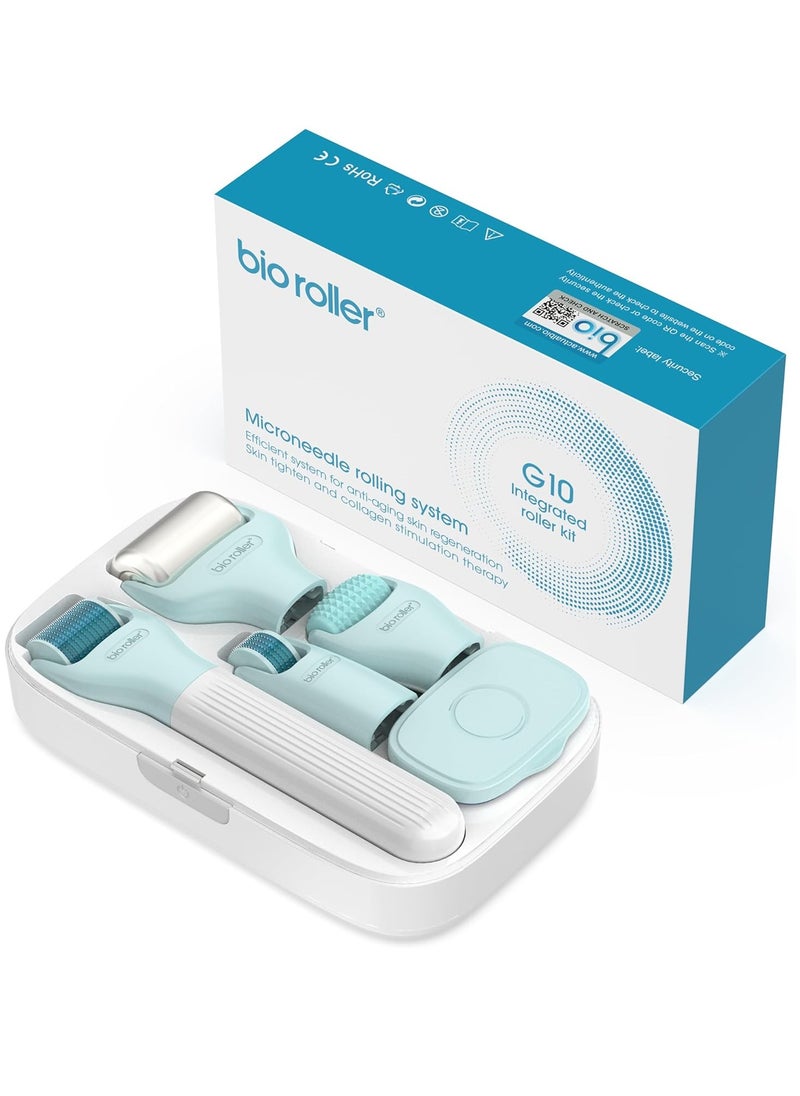 Bio Roller - Derma Roller - 10 in 1 Derma skincare kit - Derma Pen Microneedle Stamp for Hair, Beard growth, Shrink Pores, Brighten Skin Tone - Image 1