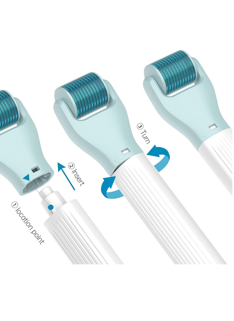 Bio Roller - Derma Roller - 10 in 1 Derma skincare kit - Derma Pen Microneedle Stamp for Hair, Beard growth, Shrink Pores, Brighten Skin Tone - Image 1