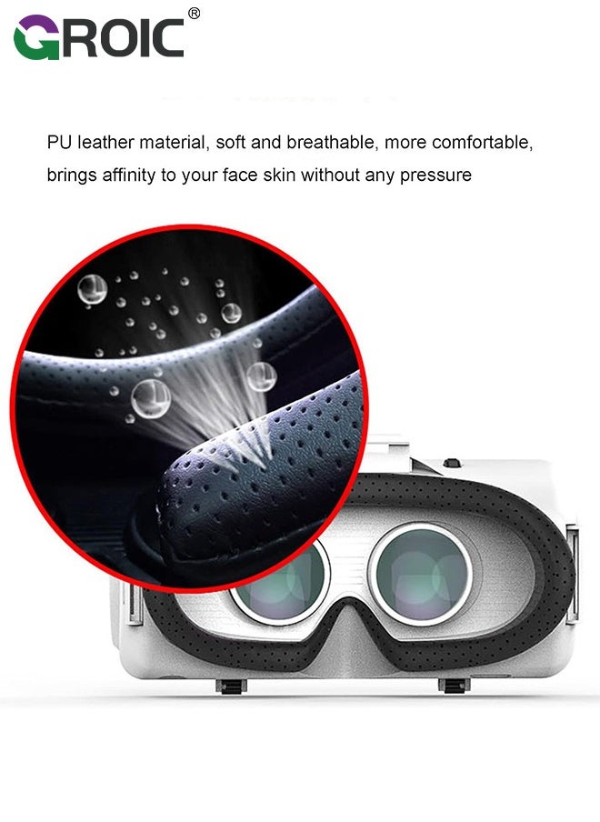 GROIC - 3D VR Headset Compatible with Android/iOS, Virtual Reality Game System, Black Smart VR Glasses, 360° Panoramic Immersive Experience, Universal Virtual Reality Goggles for Kids & Adults, Myopia Within - Image 1