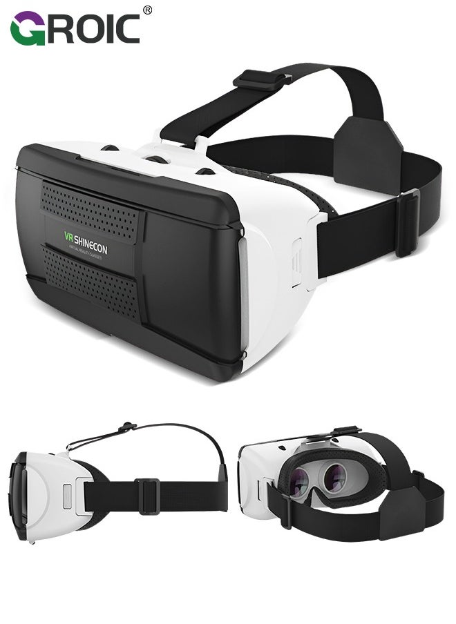 GROIC - 3D VR Headset Compatible with Android/iOS, Virtual Reality Game System, Black Smart VR Glasses, 360° Panoramic Immersive Experience, Universal Virtual Reality Goggles for Kids & Adults, Myopia Within - Image 1