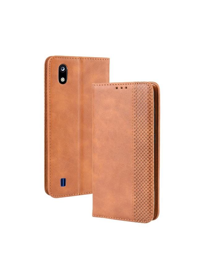 The Bros Magnetic Buckle Retro Crazy Horse Texture Horizontal Flip Leather Case for ZTE Blade A7