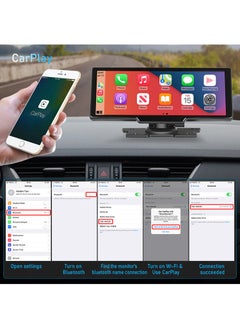 Mi VAZA Wireless CarPlay with 10.26 Inch Screen - 4K Dual Lens Dash Cam - Supports Apple CarPlay and Android Auto - Wireless Mirroring - 5G WiFi, Bluetooth, FM - Car Portable Console Adapter - 64GB TF Card  - Image 4