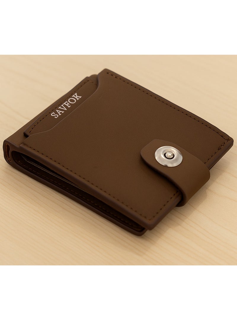 سافوكس محفظة سافوكس -جلد صناعي خامة عالية- عملية- بني - Image 1