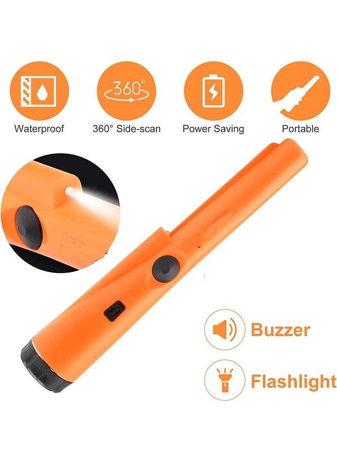 Generic - Metal Detector Pinpointer, Professional Waterproof Handheld Pin Pointer Wand, Search Treasure Pinpointing Finder Probe with 9V Battery for Adults, Kids - Orange - Image 1