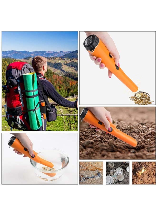 Generic - Metal Detector Pinpointer, Professional Waterproof Handheld Pin Pointer Wand, Search Treasure Pinpointing Finder Probe with 9V Battery for Adults, Kids - Orange - Image 1