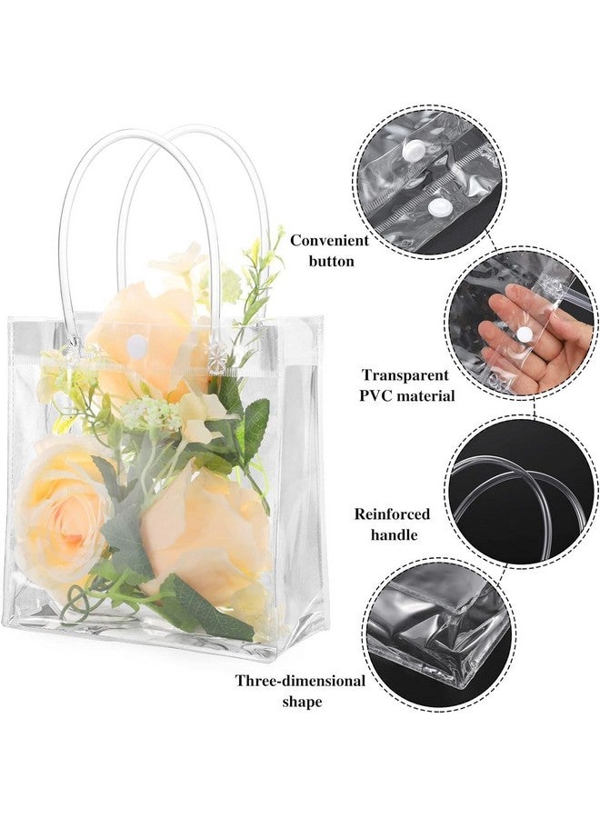 Satyam Kraft SATYAM KRAFT 12 Pcs small Transparent Bag Goodie Bags With Handle Gift bag, Carry Bags, Shopping Gift Bag, Gift for Gifting,Presents,Wedding Return Gifts,Birthday,Party Gift(Small)(Pack of 12)(18 cm - H) - Image 5