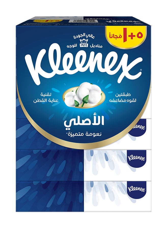 Kleenex 2 Ply Original Facial Tissue Boxes70 Sheets Pack of 6 - Image 1