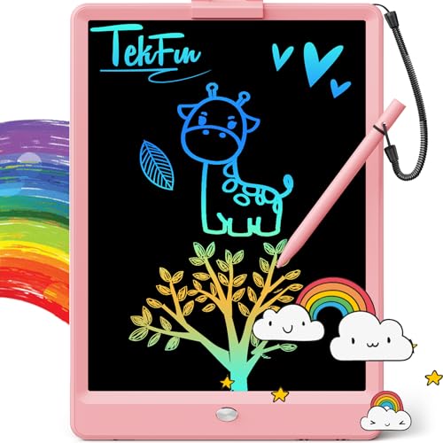 TEKFUN LCD Writing Tablet for Kids, 10-inch Coloring Drawing Pad, Mess Free Doodle Board, Christmas Gifts for Girls and Toddlers, Toys for 3 4 5 6 7 8 Year Old Boys (Pink) - Image 1