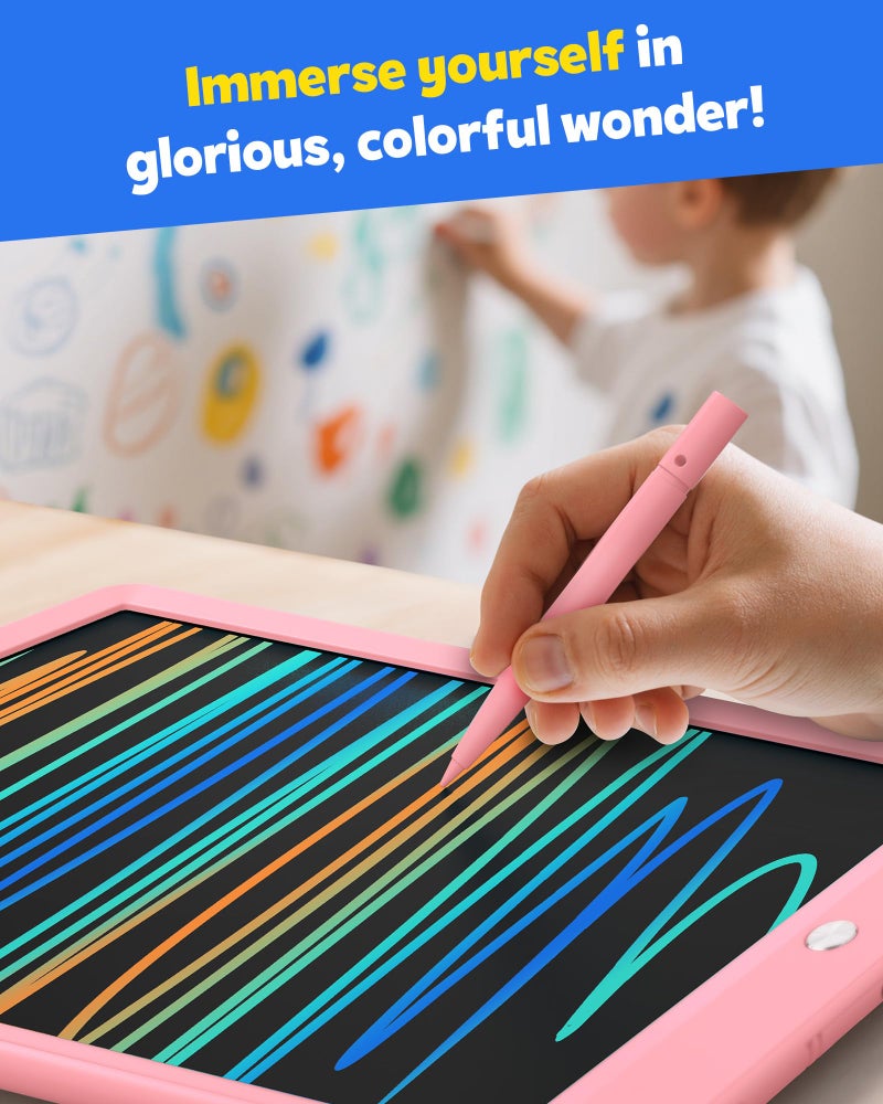 TEKFUN LCD Writing Tablet for Kids, 10-inch Coloring Drawing Pad, Mess Free Doodle Board, Christmas Gifts for Girls and Toddlers, Toys for 3 4 5 6 7 8 Year Old Boys (Pink) - Image 5