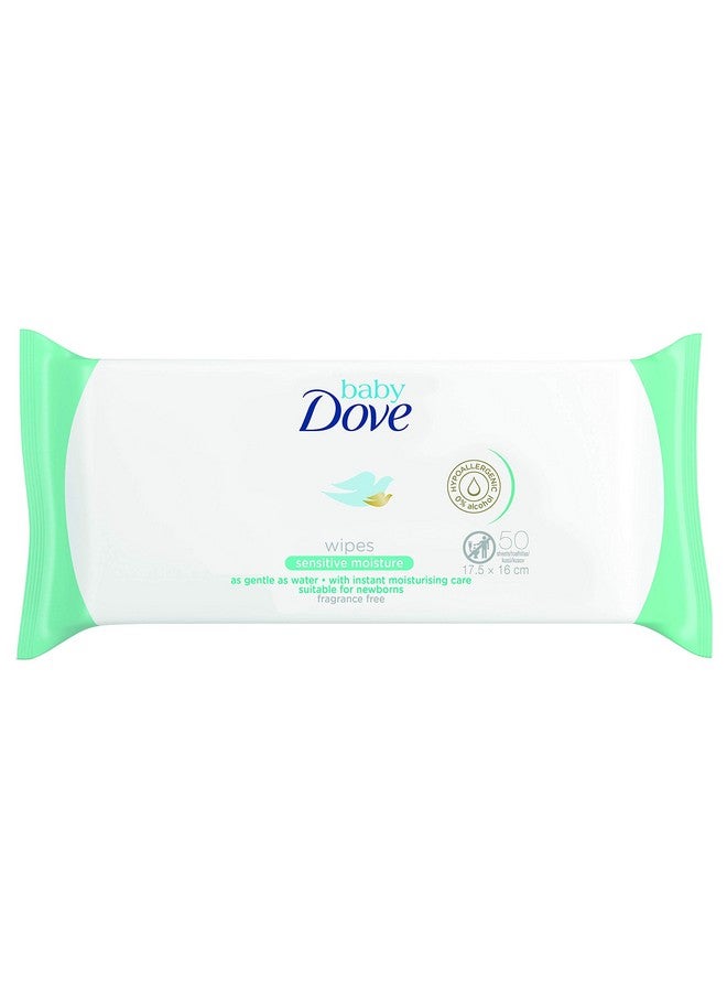 Dove Baby Wipes, Sensitive Moisture, 50 Wipes (Pack of 6) - Image 1
