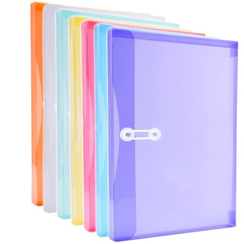 Kinyanco Legal Size Plastic Envelopes with String Tie Closure, 1-1/4" Expansion Clear Poly Envelope Side Loading File Folder Document Organizer for Legal Size Paper, Filing Folders, Office School Home (7) - Image 1