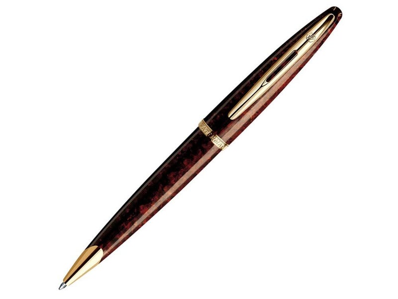 Waterman Carène Ballpoint Pen | Marine Amber with 23k Gold Clip | Medium Point with Blue Ink Cartridge | Gift Box - Image 1