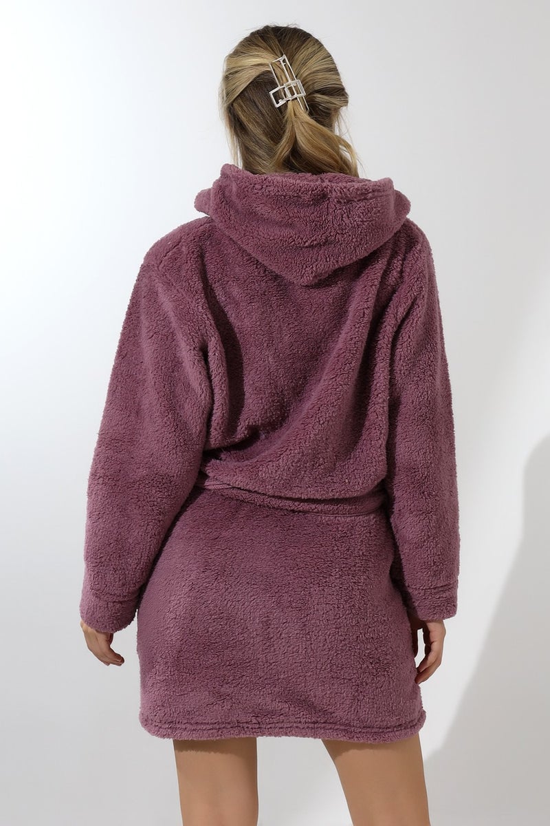 Wordex Fawn 5306 Welsoft Fleece Plush Women's Soft Hooded Dressing Gown - Image 5