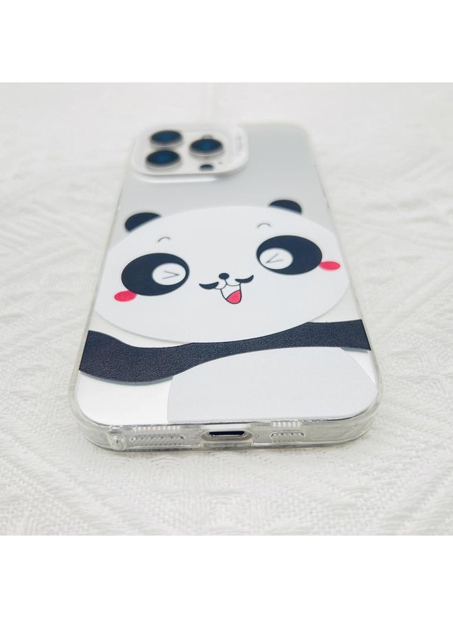 HuHa Case Cover For iPhone 14 Pro Cartoon Panda TPU Hybrid PC Phone Case(Wink Panda) - Image 4