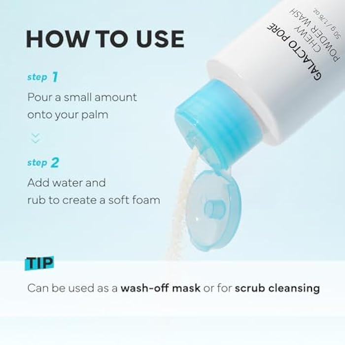 SAM'U Galacto Pore Chewy Powder Wash, Gentle Enzyme Powder Facial Cleanser & Galactomyces Exfoliator for Pores, Korean Skincare for All Skin Types, Face Wash Travel Size, S'more Cleanser 1.76 oz - Image 4