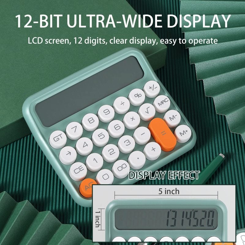 آلة حاسبة قياسية: شاشة LCD كبيرة بمقدار 12 رقمًا، لوحة مفاتيح ميكانيكية محاكاة، تصميم عصري جميل - بلاستيك ABS متين، غير انزلاقي للاستخدام في المنزل والمدرسة والمكتب والمتجر، للبالغين والطلاب - Image 5