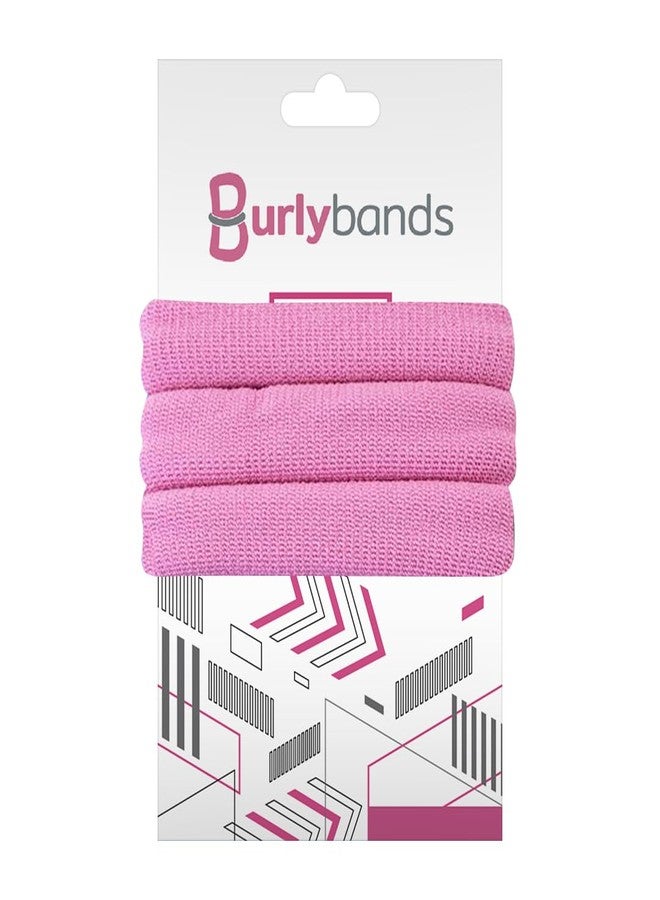 بيرلي باندز ربطات شعر كبيرة من Burlybands للشعر الكثيف والثقيل أو المجعد - ربطات شعر نسائية مانعة للانزلاق، لا تسبب تلف الشعر، بدون خياطة - وردي، 3 قطع - Image 1