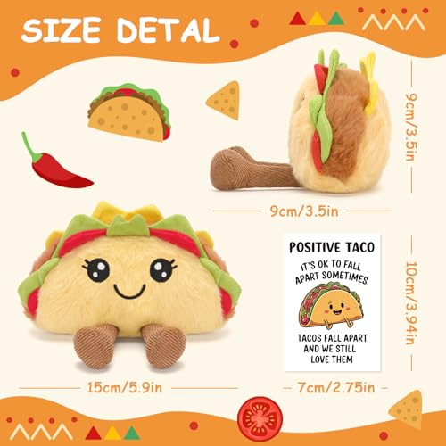 A AIFAMY Taco Stuffed Toy with Sound Stuffed Food Plush for Emotional Daily Support Fun Gag Gift Positivity Idea for Birthday Coworker Office Christmas - Image 5