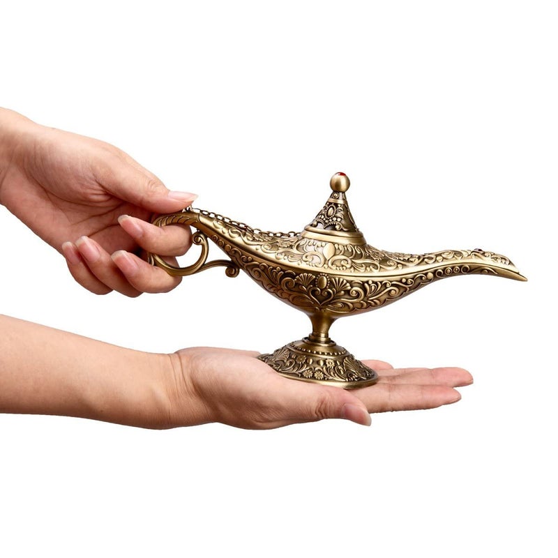 Feyarl Vintage Legend Lamp Magic Genie Wishing Light Pot Classic Costume Props Lamp Home Tabletop Decor Crafts Display Birthday Gift Wedding ChristmasBronze - Image 2