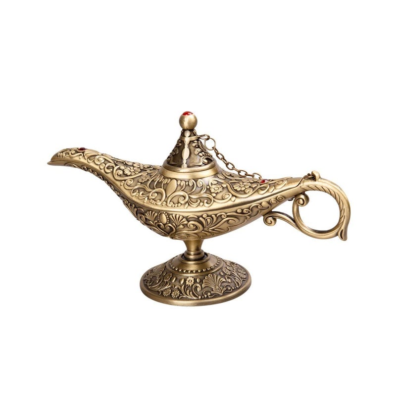 Feyarl Vintage Legend Lamp Magic Genie Wishing Light Pot Classic Costume Props Lamp Home Tabletop Decor Crafts Display Birthday Gift Wedding ChristmasBronze - Image 3