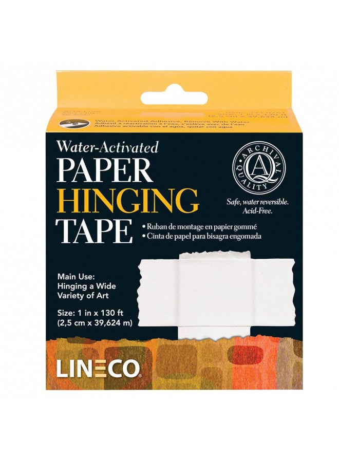 Lineco Lineco, Gummed Paper Hinging Tape, 1''x130 Feet. Water-Activated Acid-Free, Neutral pH, 1 Pack - Image 1