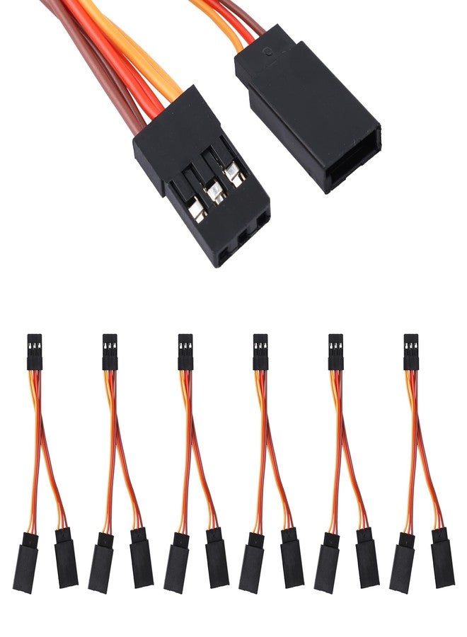 BTFO 6pcs Servo Y Splitter Cable, 3.94 Inch/10cm 1 Female to 2 Male Extension Harness Cord Splitter Wire Connectors for JR/Futaba Used on RC Cars, Drones, Boats, Airplane Models Parts Accessories - Image 1