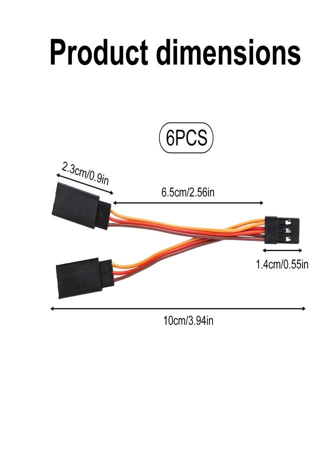 BTFO 6pcs Servo Y Splitter Cable, 3.94 Inch/10cm 1 Female to 2 Male Extension Harness Cord Splitter Wire Connectors for JR/Futaba Used on RC Cars, Drones, Boats, Airplane Models Parts Accessories - Image 2