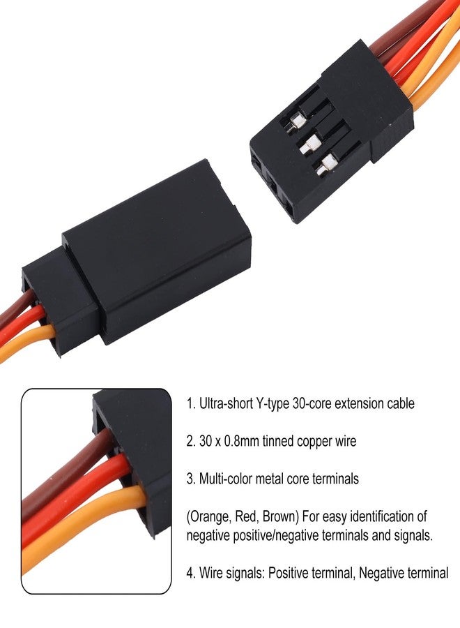 BTFO 6pcs Servo Y Splitter Cable, 3.94 Inch/10cm 1 Female to 2 Male Extension Harness Cord Splitter Wire Connectors for JR/Futaba Used on RC Cars, Drones, Boats, Airplane Models Parts Accessories - Image 4