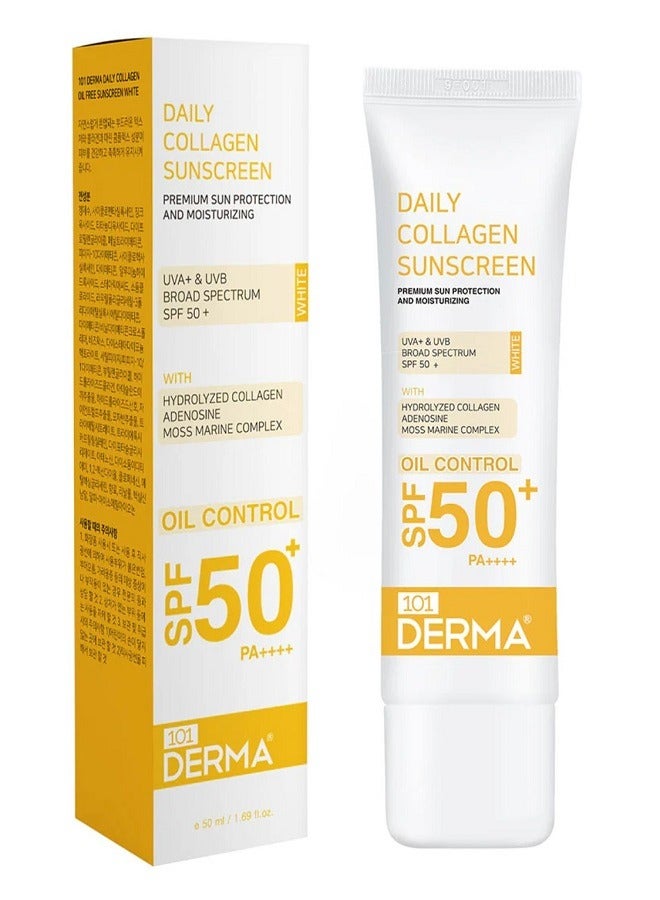 Derma 101 Derma Daily Collagen Oil Free Sunscreen - White - 50ml