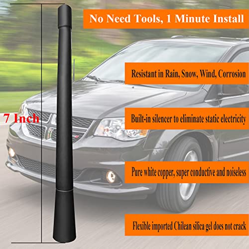 RooFox 7 Inch Antenna Replacement for Dodge Grand Caravan (2008-2018), Dodge Grand Caravan Antenna, Flexible Rubber Antenna Mast - Image 2