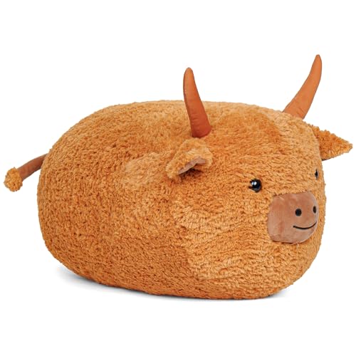 Wepop Giant Highland Cow Stuffed Animal 20 in Fluffy Highland Cow Plush Adorable Cattle Stuffed Animal Plushie Pillows Gifts for Kids and Adults - Image 1