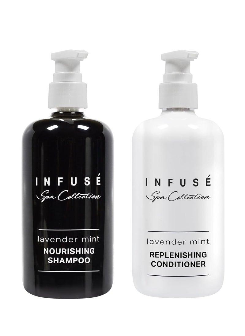 Terra Pure Terra Pure Infuse Lavender Mint Shampoo and Conditioner | Spa Collection | Hotel Amenities in Pump Bottle | 10.14 oz.  - Image 1