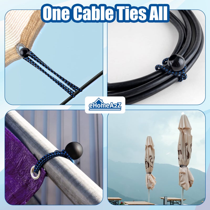 Ehomea2Z Ball Bungee Cords 50 Pack 9-Inch Diameter Bungee Balls For Canopy Net Posts Garden Tools Cords 5Mm Weather-Resistant Cord 100% Latex Uv Treated - Ideal For Indoor And Outdoor Use - Image 2